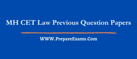 MH CET Law Previous Question Papers PDF Download
